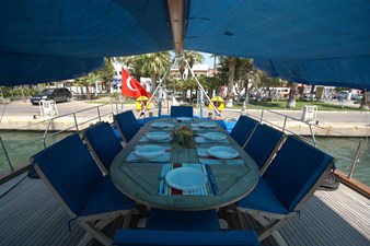 ARINNA 1 Steel Motorsailer Aft Deck Aegean Yacht 