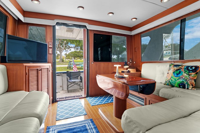 Salon looking aft, TV