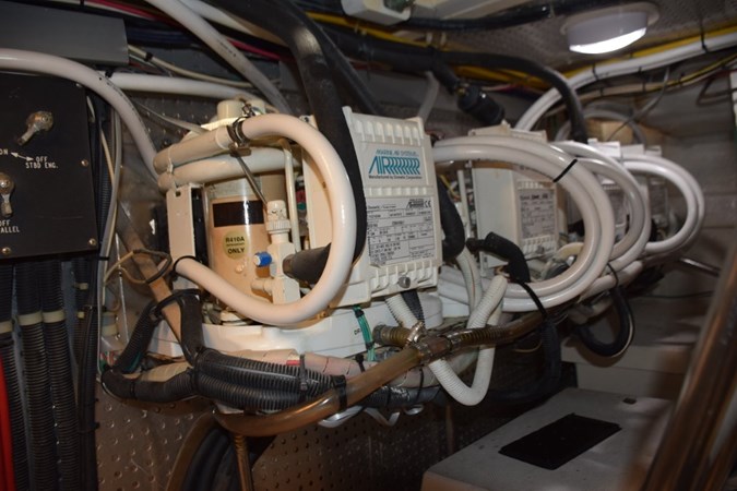 Air conditioning compressors in engine room