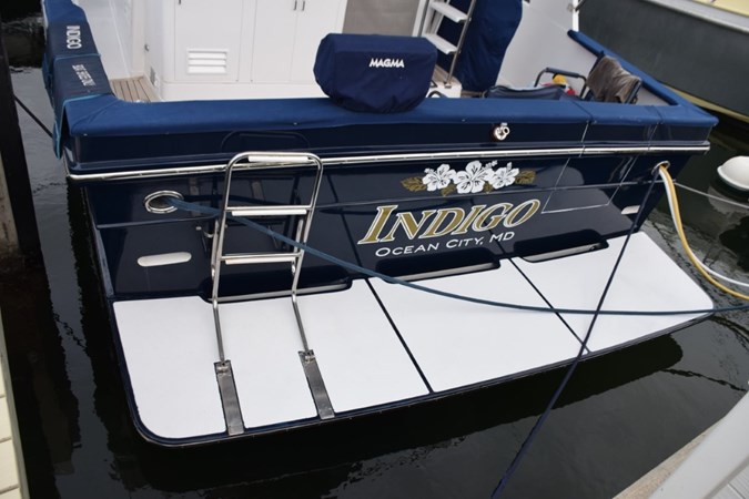 Fiberglass swim platform with swim ladder, INDIGO