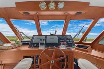 INDIGO 13 Pilothouse Helm with overhead Barometer, Clock, and Thermometer