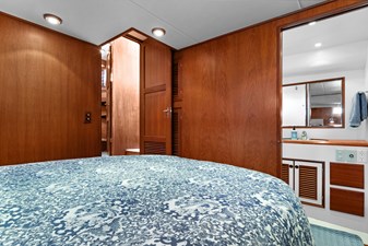INDIGO 26 View of Master stateroom entry door and ensuite Head