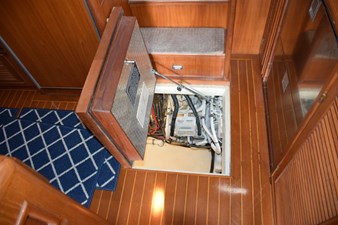 INDIGO 34 Engine room drop down hatch from Galley area