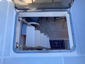 INDIGO 43 Aft deck ladder down from Flybridge