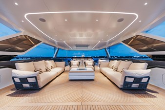 DAYBREAK 32 Sundeck Seating Area Looking Forward
