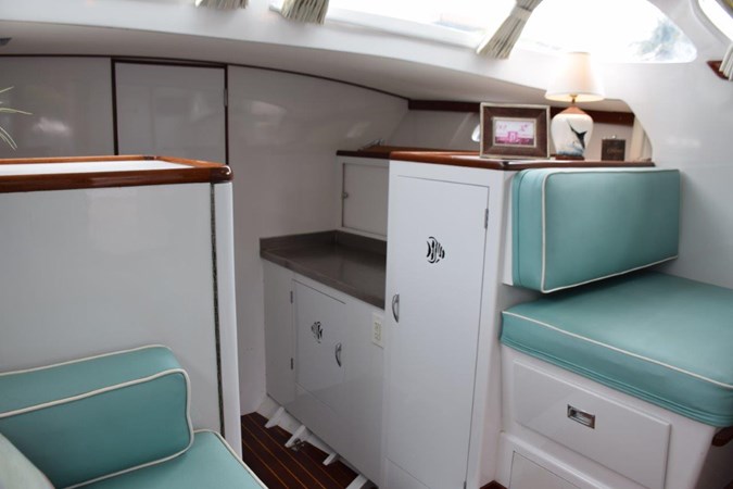 View from settee to galley