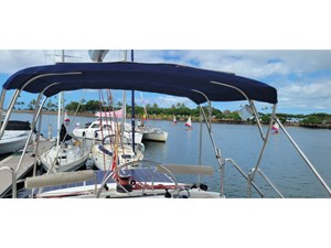 CHASING WATERFALLS 86 Flybridge Bimini Canvas