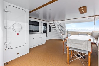 NORTHLAND 11 Aft deck, salon entry, stairs to aftedeck, Fiddley door to engine room 
