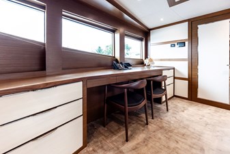 NORTHLAND 32 Desk area in library, starboard side