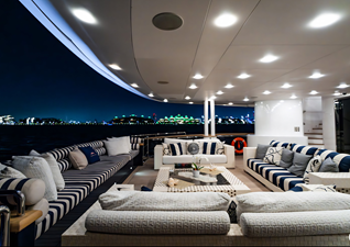 BURKUT 9 Main deck aft seating area