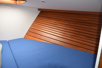 Teak hull side cladding in berth area