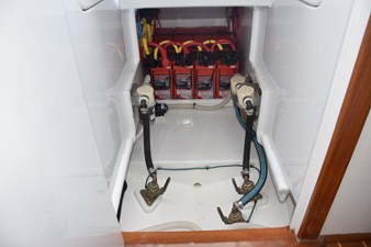 Center bilge compartment aft, house battery bank storage