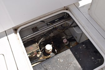 Aft lazarette, rear side of fuel tank