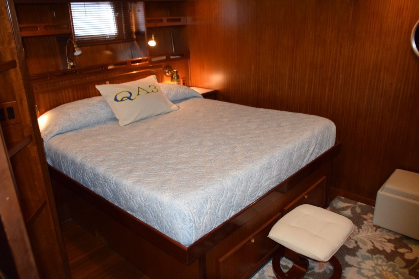 Master stateroom with walk-around King berth