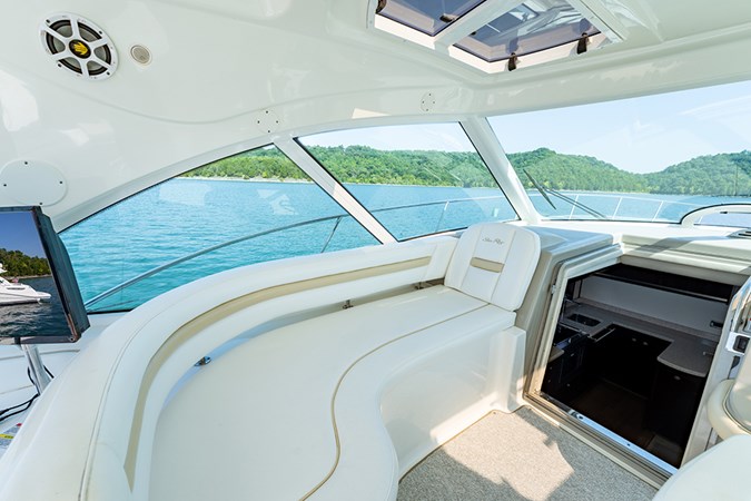 Port side lounge at the helm