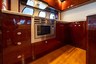 Galley storage area with convection grill 