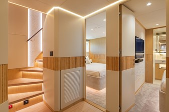 Horizon FD80 Hull 19 foyer with feature staircase. 
