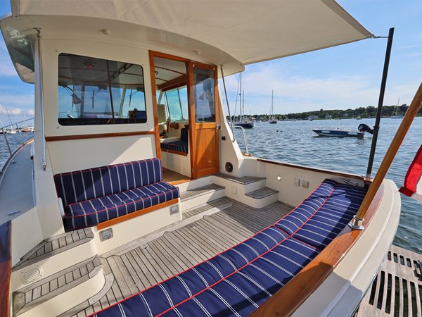 Cockpit with Awning, Looking Forward