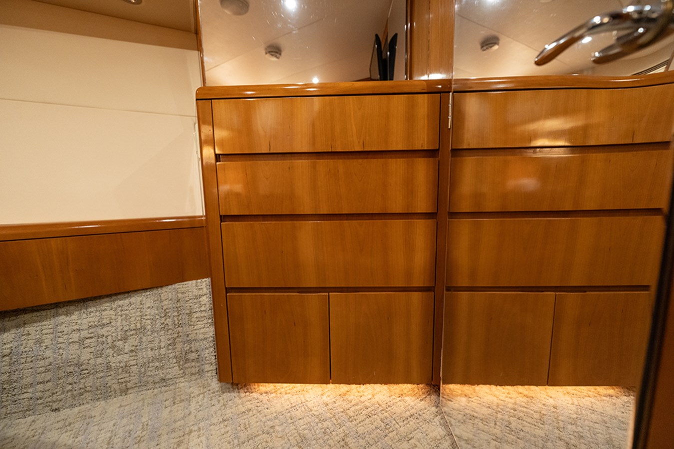 Drawers in the master stateroom