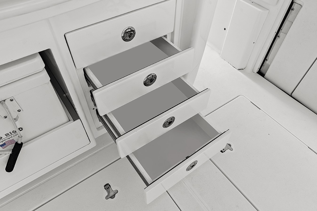 Drawers on aft stbd summer kitchen