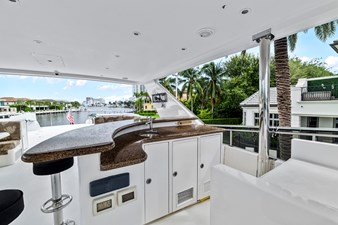 Flybridge bar looking aft