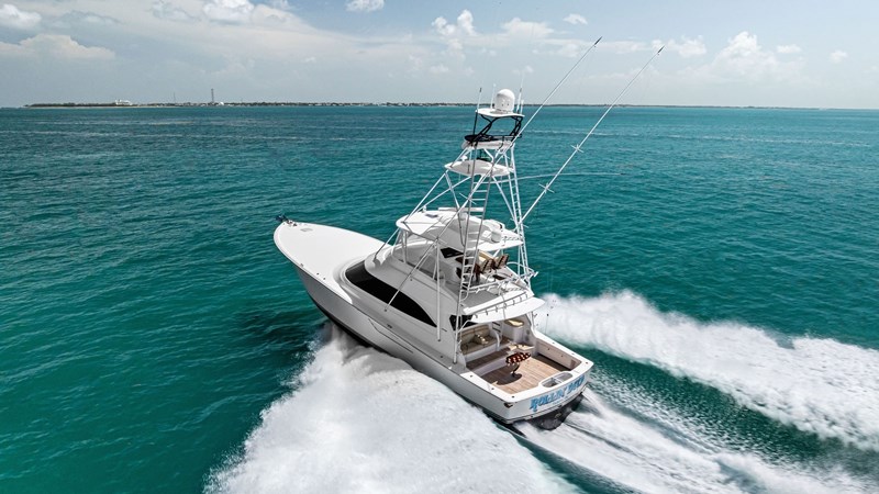 Aerial View of Sportfishing Yacht