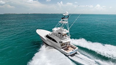 Aerial View of Sportfishing Yacht