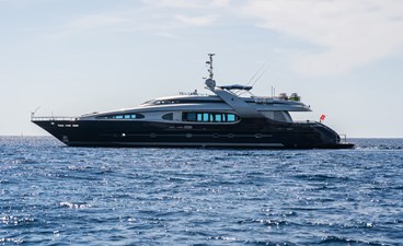 ONE BLUE 0 One Blue - Yacht Side Profile at Anchor - 248 - © Reborn Yacht Media